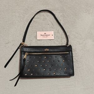 Juicy Couture Gold Silver Black Studded Studs Bag Handbag Purse Wristlet